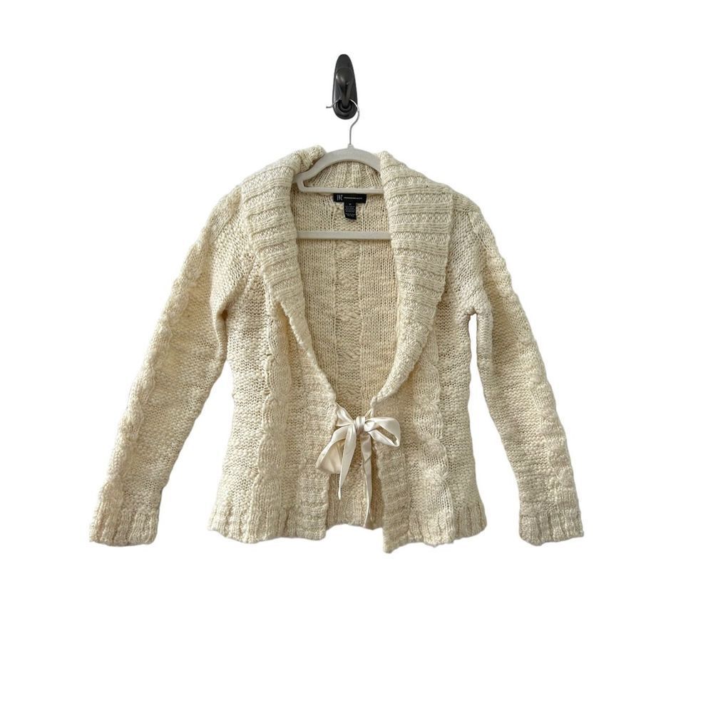 INC International Concepts Wool Blend Cardigan Womens Cream Size Medium